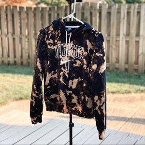 Custom Bleached Black Nike Hoodie